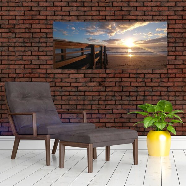 Slika mola, plaže i mora (120x50 cm)