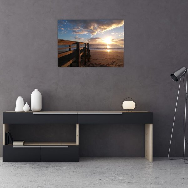 Slika mola, plaže i mora (70x50 cm)