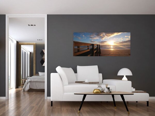 Slika mola, plaže i mora (120x50 cm)