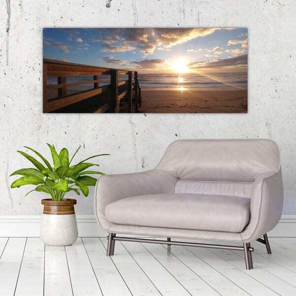 Slika mola, plaže i mora (120x50 cm)
