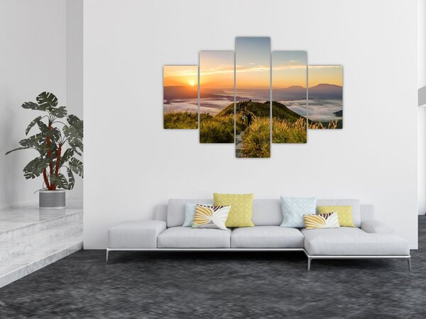 Slika planine pri zalasku sunca (150x105 cm)