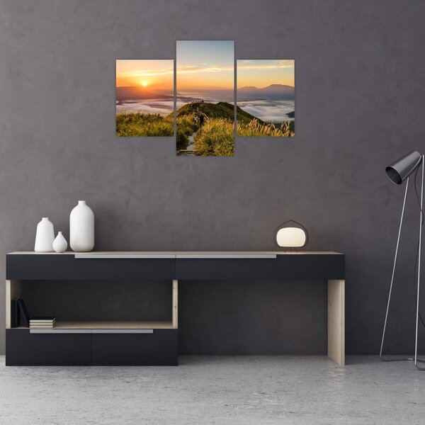 Slika planine pri zalasku sunca (90x60 cm)
