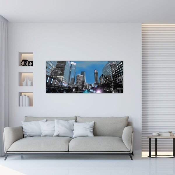 Slika noćnog grada (120x50 cm)