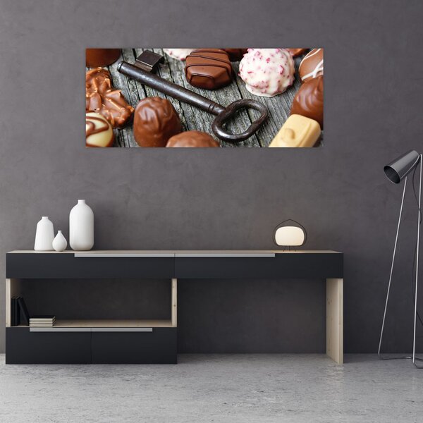 Slika čokolade i ključeva (120x50 cm)