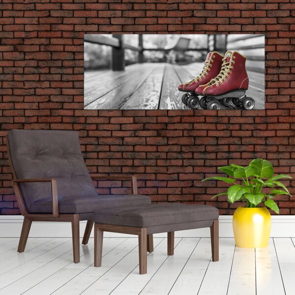 Slika crvenih starih cipela za rošule (120x50 cm)