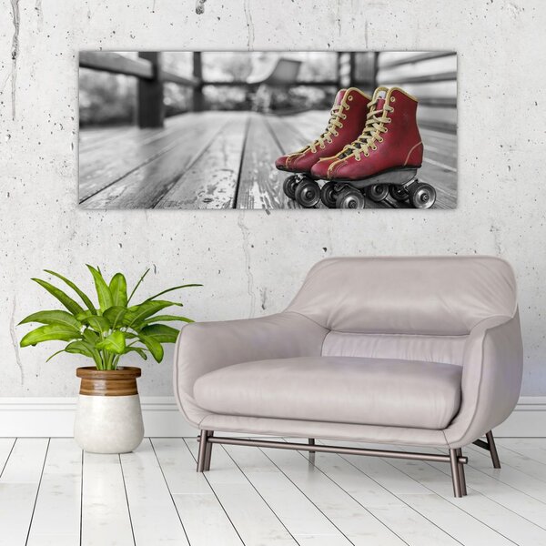 Slika crvenih starih cipela za rošule (120x50 cm)
