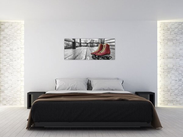Slika crvenih starih cipela za rošule (120x50 cm)