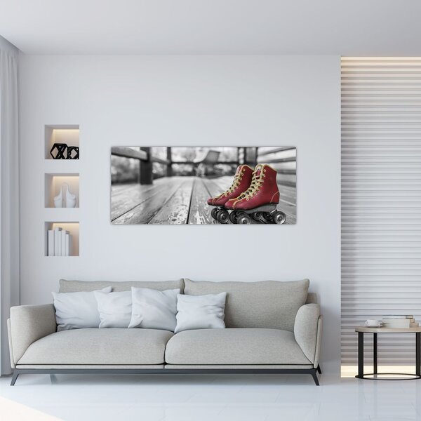 Slika crvenih starih cipela za rošule (120x50 cm)