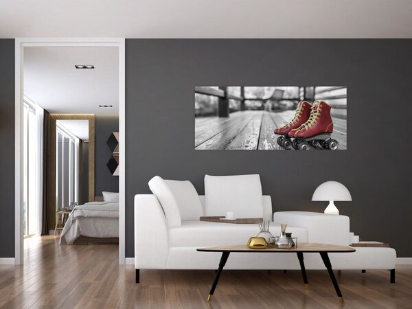 Slika crvenih starih cipela za rošule (120x50 cm)