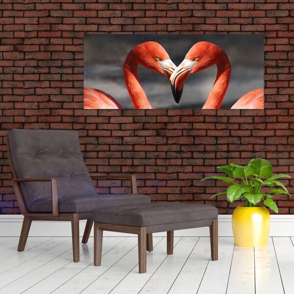 Slika dva zaljubljena flaminga (120x50 cm)