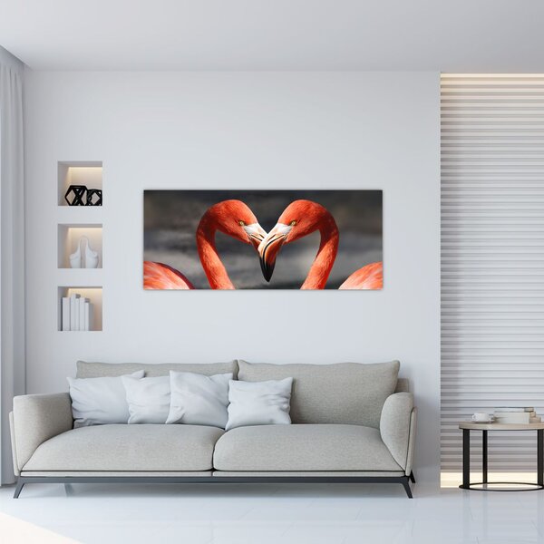 Slika dva zaljubljena flaminga (120x50 cm)