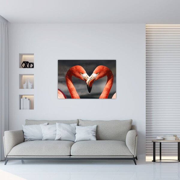 Slika dva zaljubljena flaminga (90x60 cm)