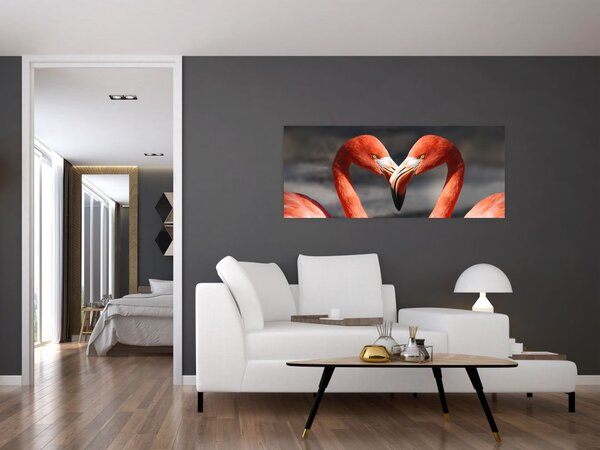 Slika dva zaljubljena flaminga (120x50 cm)