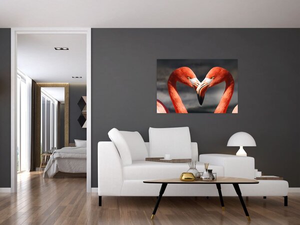 Slika dva zaljubljena flaminga (90x60 cm)