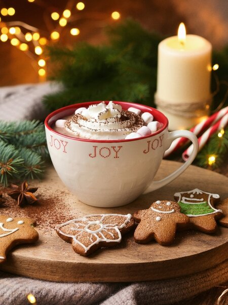 Sinsay - Keramička božićna šalica s natpisom „Joy“