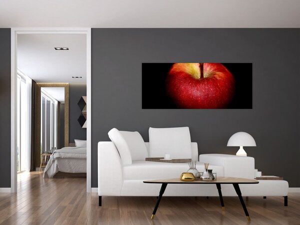 Slika jabuke na crnoj pozadini (120x50 cm)