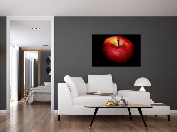 Slika jabuke na crnoj pozadini (90x60 cm)