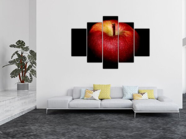 Slika jabuke na crnoj pozadini (150x105 cm)