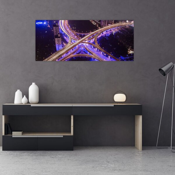 Slika velikog raskrižja noću (120x50 cm)