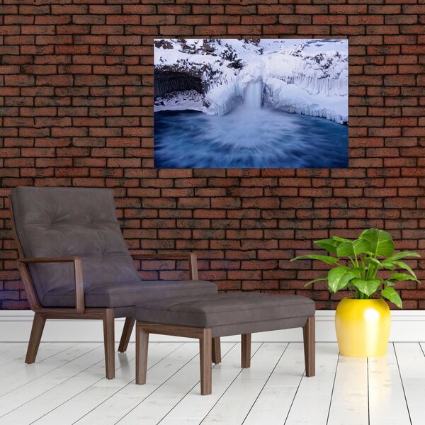 Slika vodopada zimi (90x60 cm)