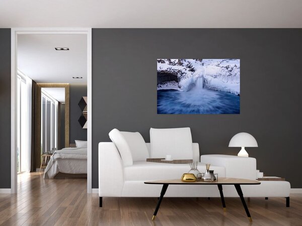 Slika vodopada zimi (90x60 cm)