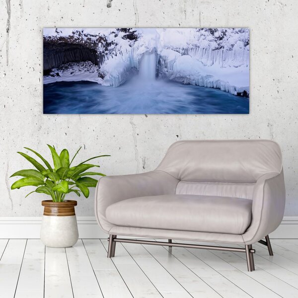 Slika vodopada zimi (120x50 cm)