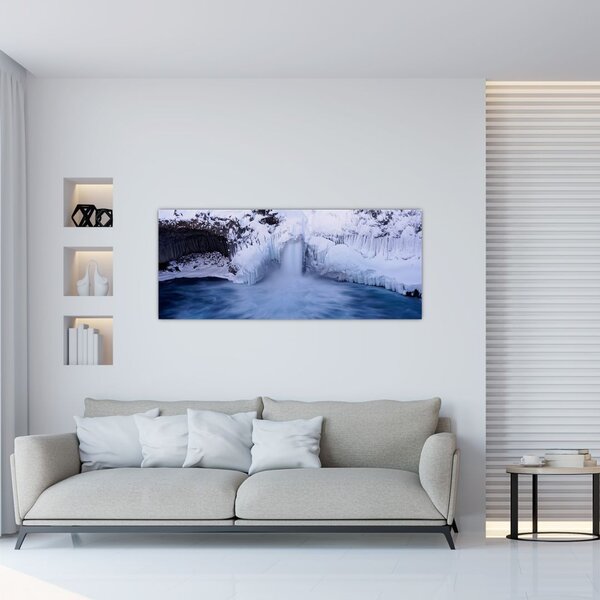 Slika vodopada zimi (120x50 cm)
