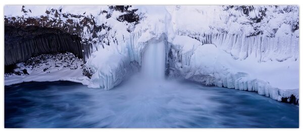 Slika vodopada zimi (120x50 cm)