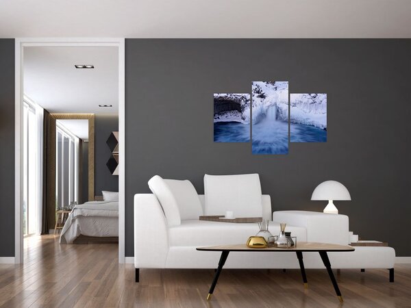 Slika vodopada zimi (90x60 cm)