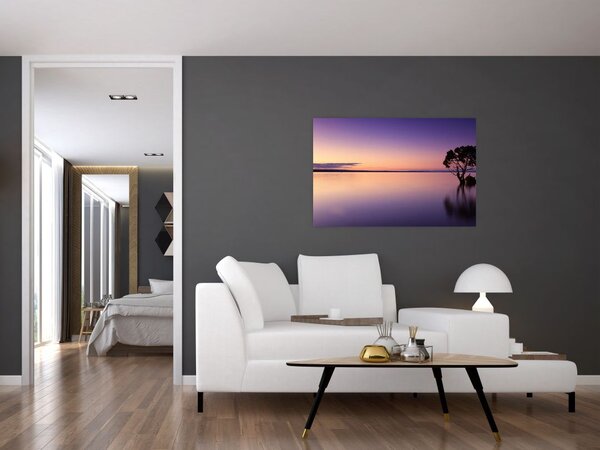 Slika vodene površine pri izlasku sunca (90x60 cm)