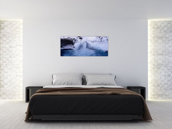 Slika vodopada zimi (120x50 cm)