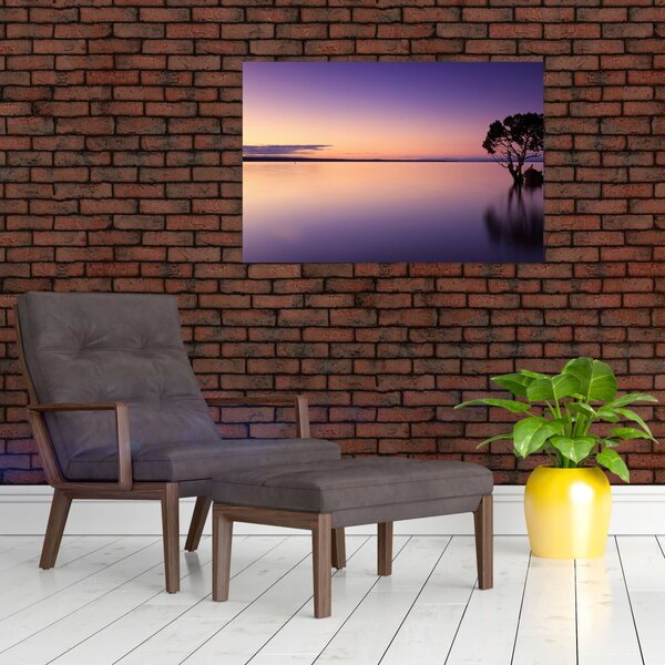 Slika vodene površine pri izlasku sunca (90x60 cm)