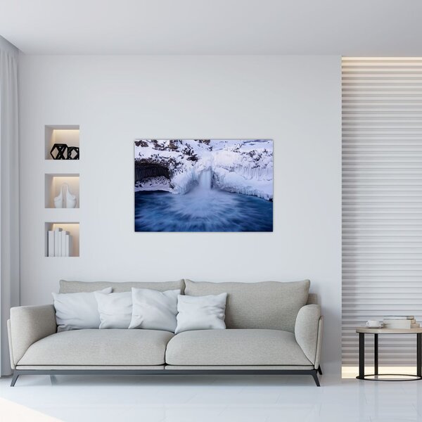 Slika vodopada zimi (90x60 cm)