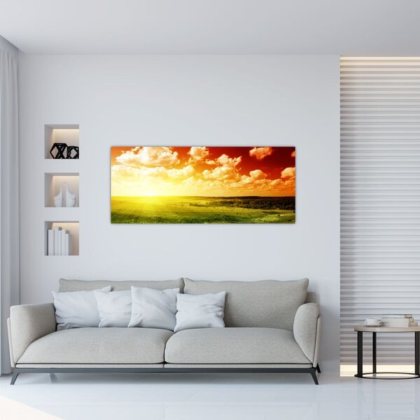 Slika livade sa sjajnim suncem (120x50 cm)