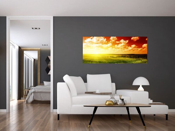 Slika livade sa sjajnim suncem (120x50 cm)