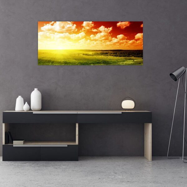 Slika livade sa sjajnim suncem (120x50 cm)