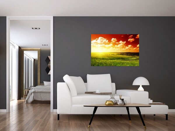 Slika livade sa sjajnim suncem (90x60 cm)