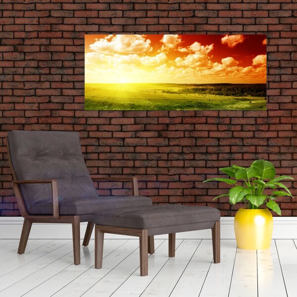 Slika livade sa sjajnim suncem (120x50 cm)