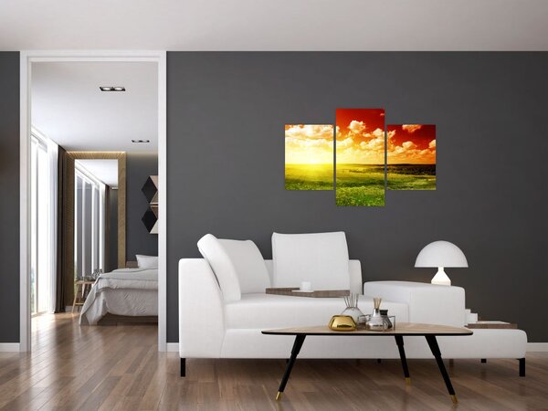Slika livade sa sjajnim suncem (90x60 cm)