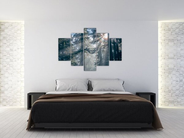 Slika drveća sa sunčevim zracima (150x105 cm)
