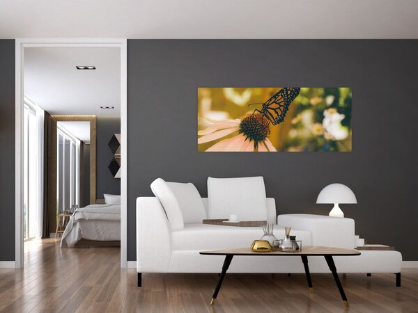 Slika leptira na cvijetu (120x50 cm)