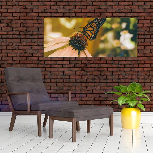 Slika leptira na cvijetu (120x50 cm)