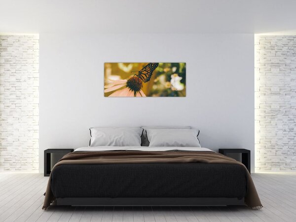 Slika leptira na cvijetu (120x50 cm)