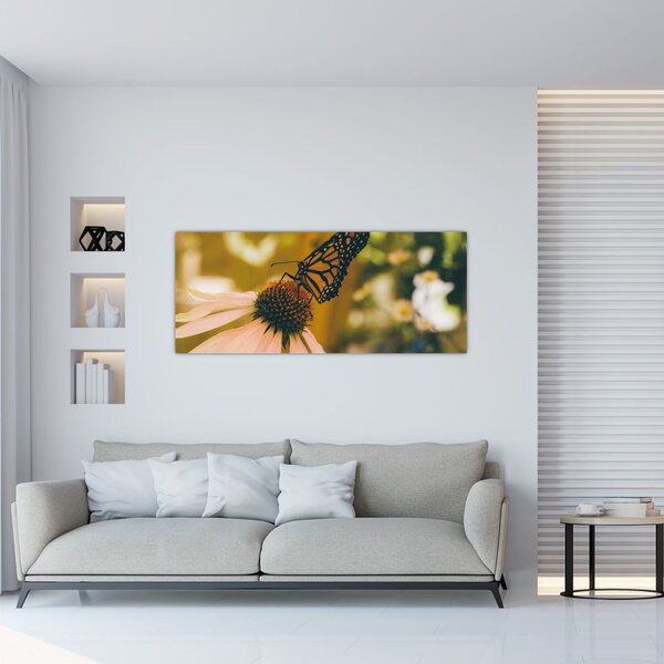 Slika leptira na cvijetu (120x50 cm)