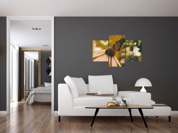 Slika leptira na cvijetu (90x60 cm)