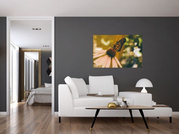 Slika leptira na cvijetu (90x60 cm)
