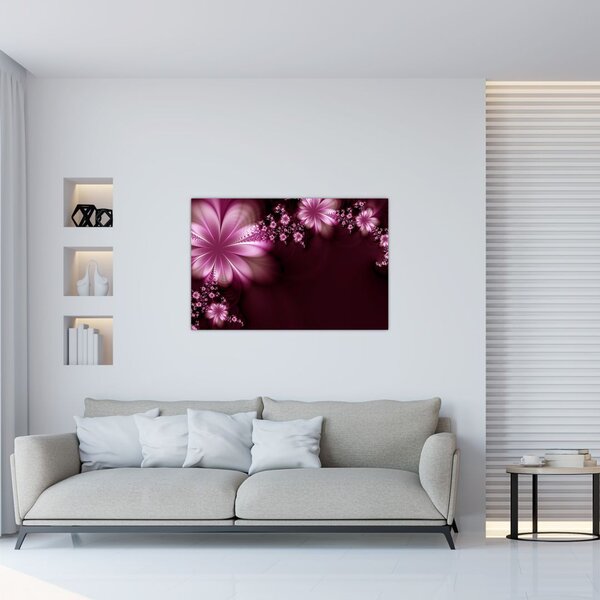 Slika apstrakcije - cvijeće (90x60 cm)