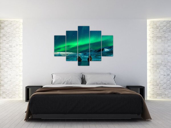 Slika ljudi pri polarnoj svijetolosti (150x105 cm)