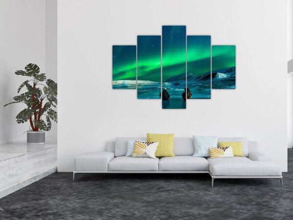 Slika ljudi pri polarnoj svijetolosti (150x105 cm)