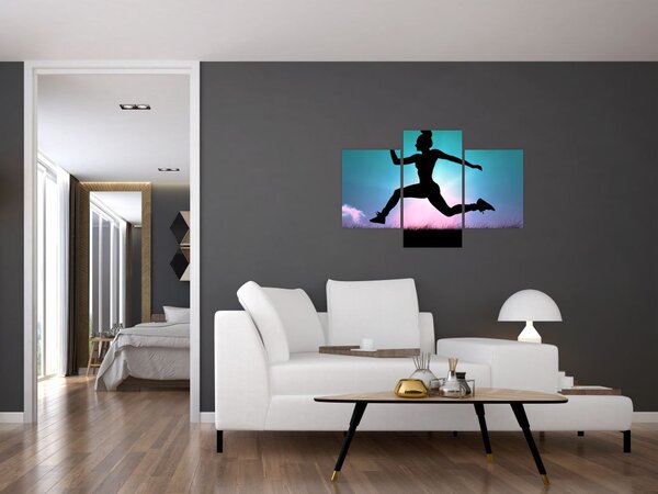 Slika siluete žene koja skače (90x60 cm)